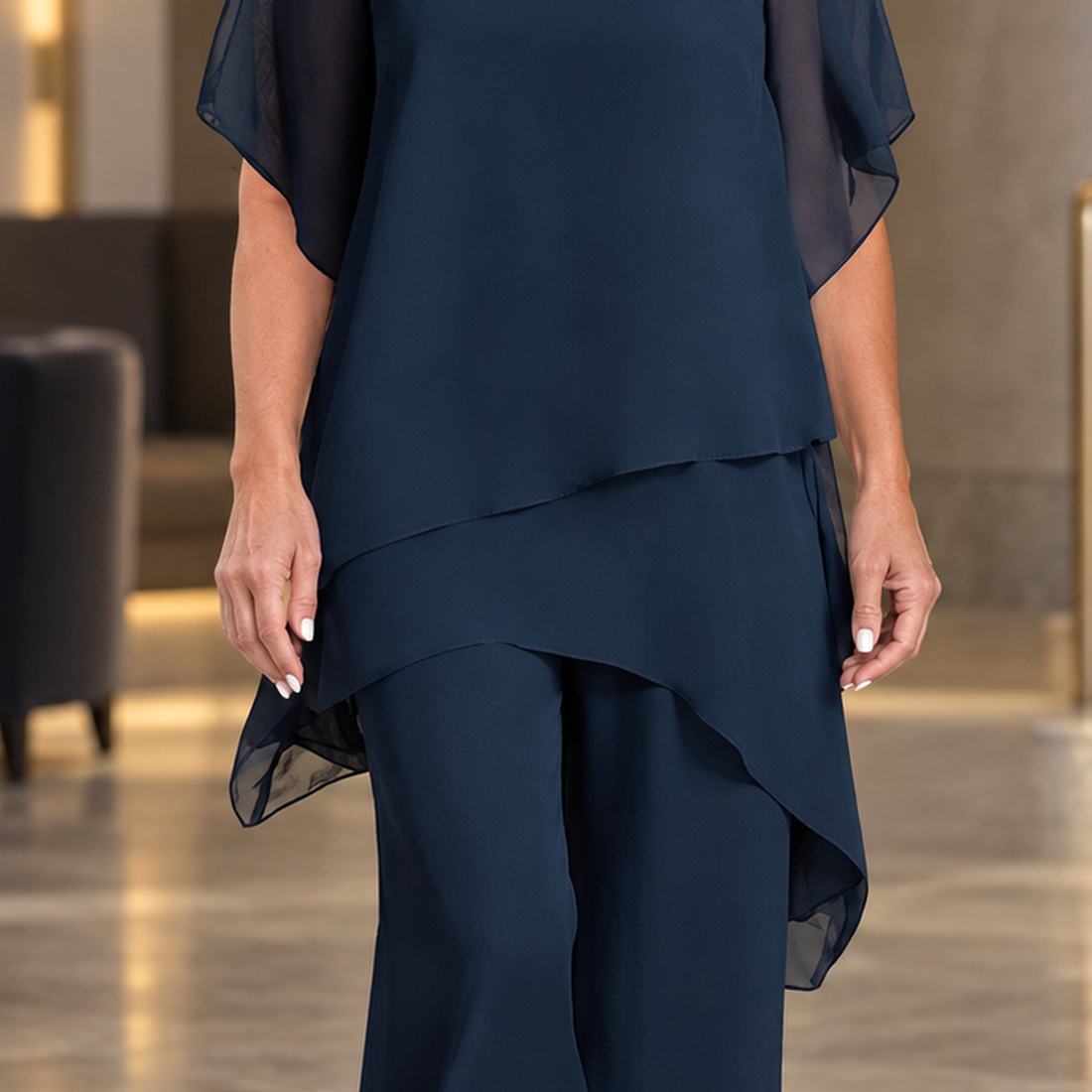 Tamsin-Faye Layered Pants Set - Lead Product Detail