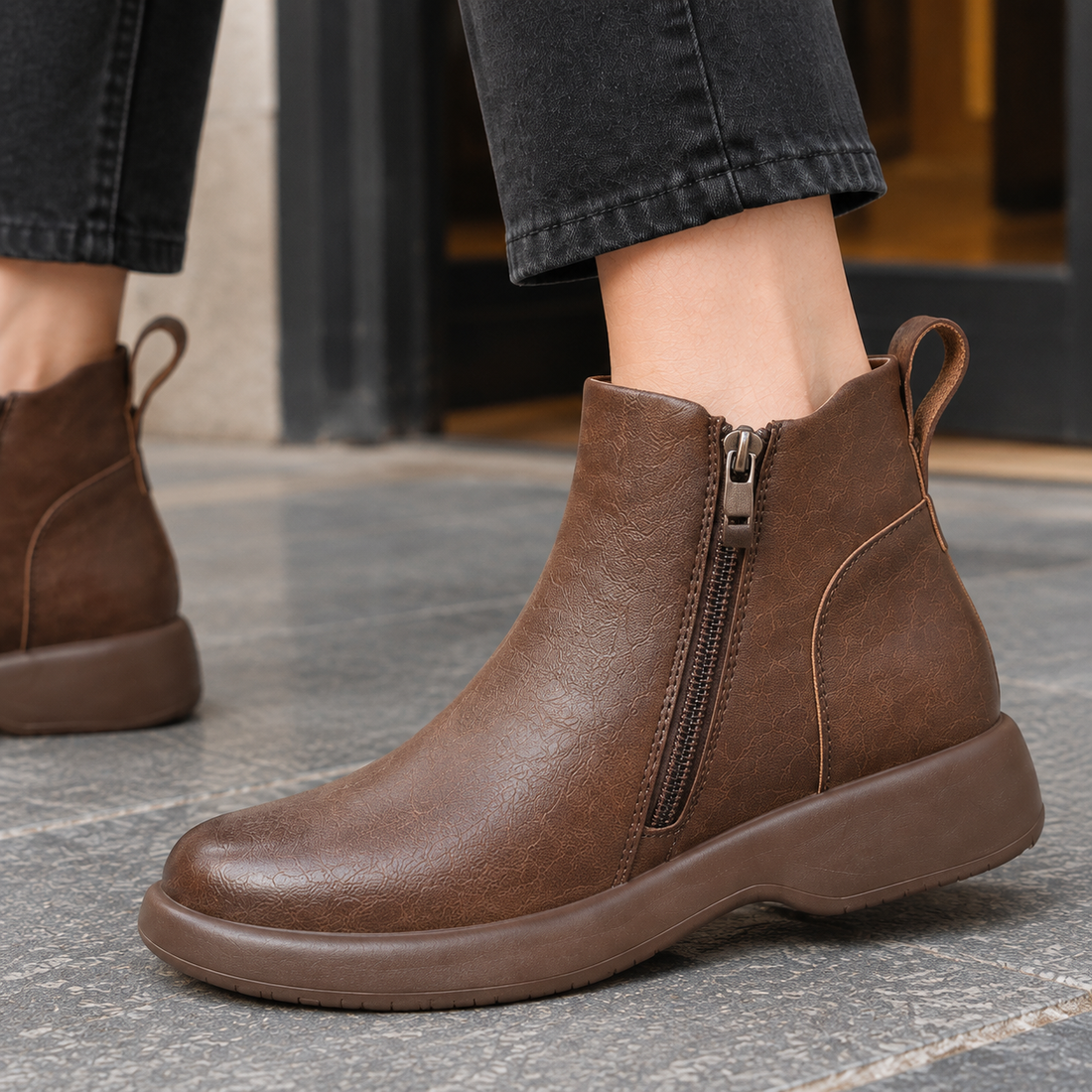 Mazzanti Leather Ankle Boots - Lead Product Detail