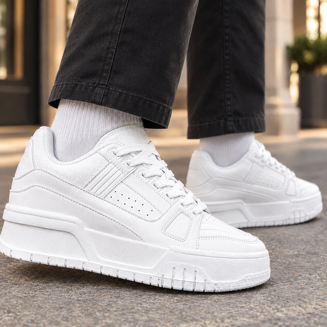 Balestri Leather Sneakers - Lead Product Detail