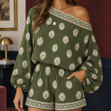 Giulia-Grace Printed Playsuit - Lead Product Detail