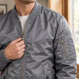 Warrick Bomber Jacket - Lead Product Detail