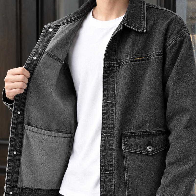 Blake Relaxed Denim Overshirt - Lead Product Detail