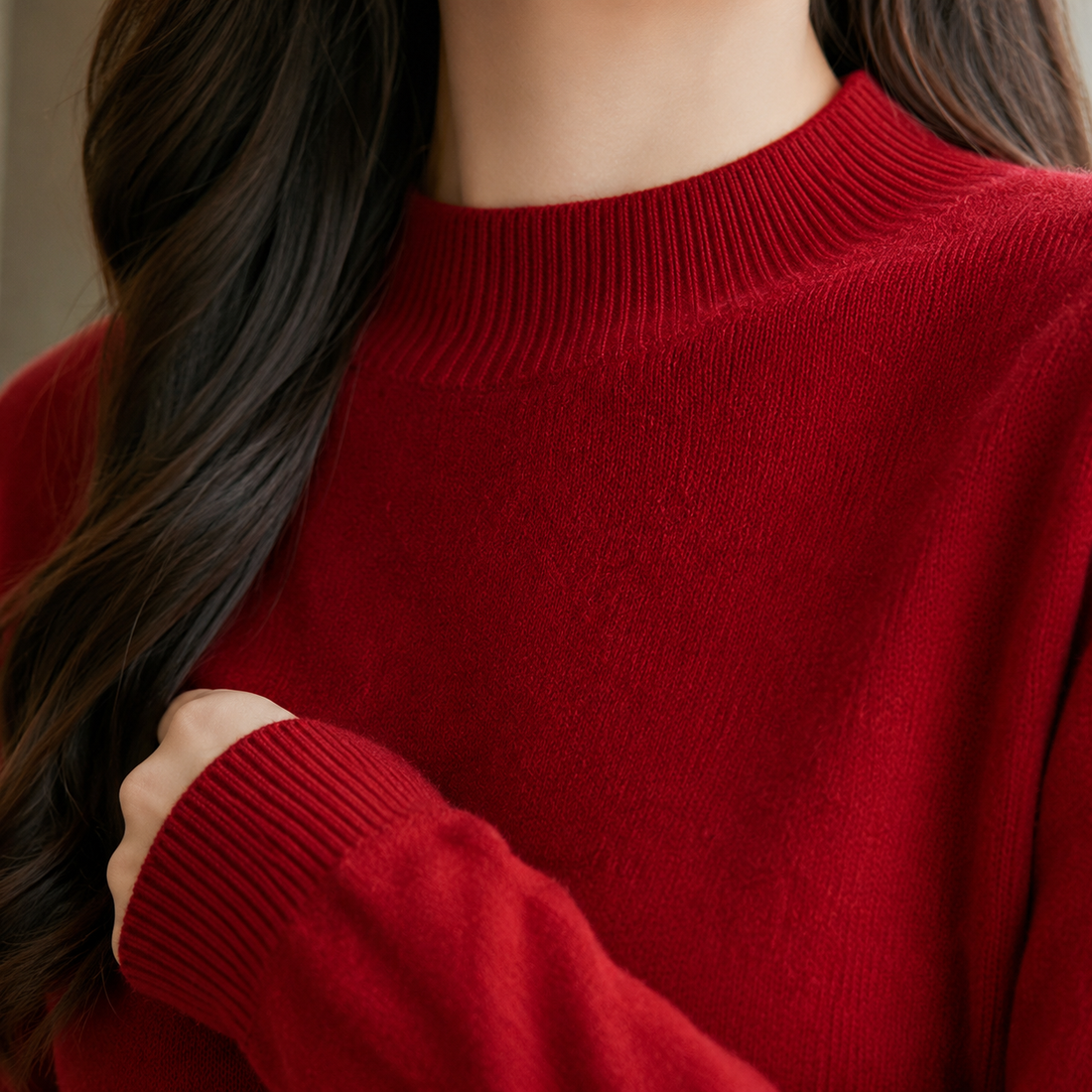 Griselda Mock Neck Sweater - Lead Product Detail