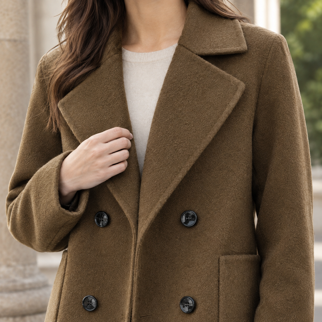 Astrid-Belle Double-Breasted Jacket - Lead Product Detail