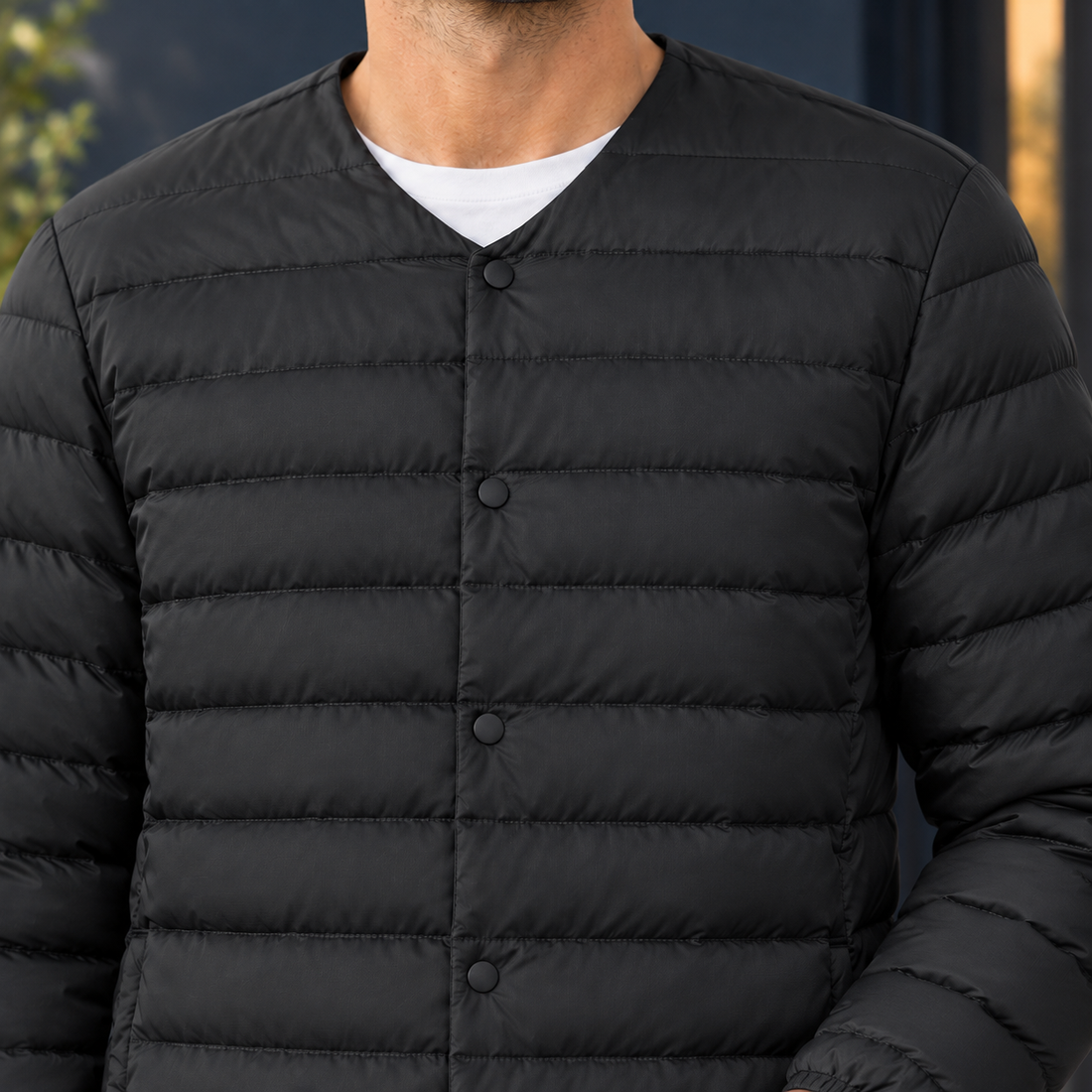Harlan Collarless Jacket - Lead Product Detail