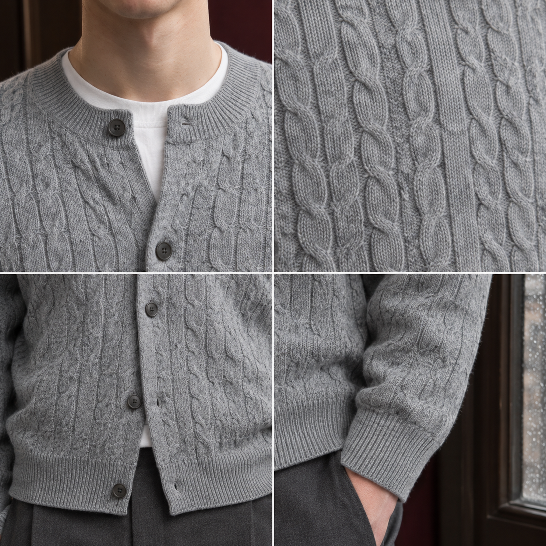 Brandon Cable Cardigan - Lead Product Detail