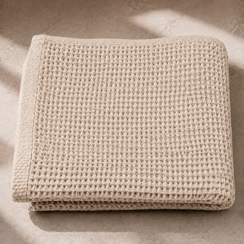 Larkspur Waffle Towel - Beige
