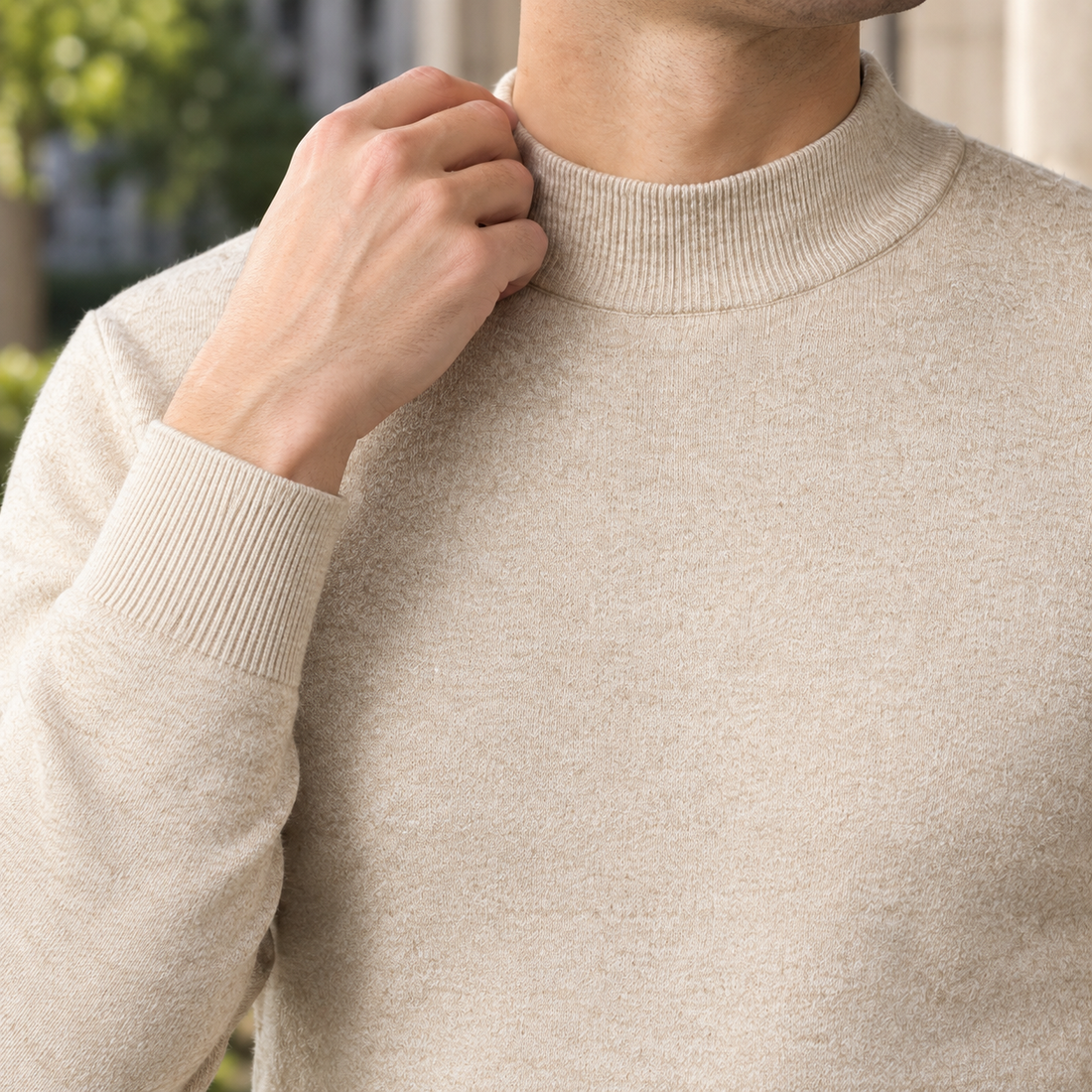 Hudson Mock Neck Sweater - Lead Product Detail