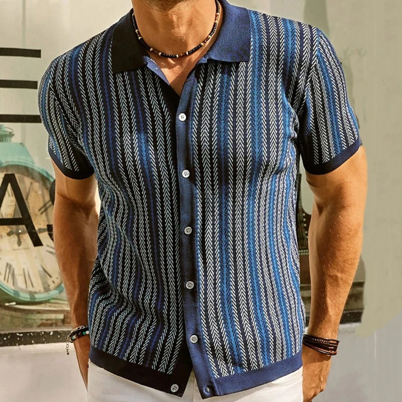 Oakham Striped Shirt - Navy