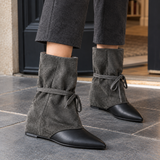 Campani Suede Wedge Boots - Lead Product Detail
