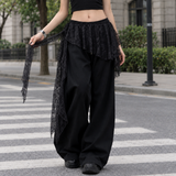 Greta-Pearl Lace Overskirt - Black