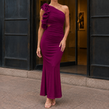 Harriet-Louise One-Shoulder Dress - Purple