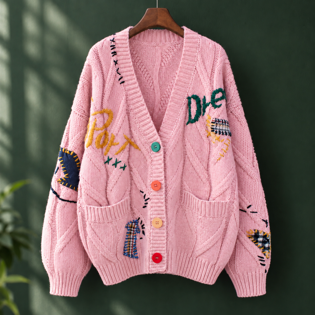 Rebecca Embroidered Cardigan - Pink