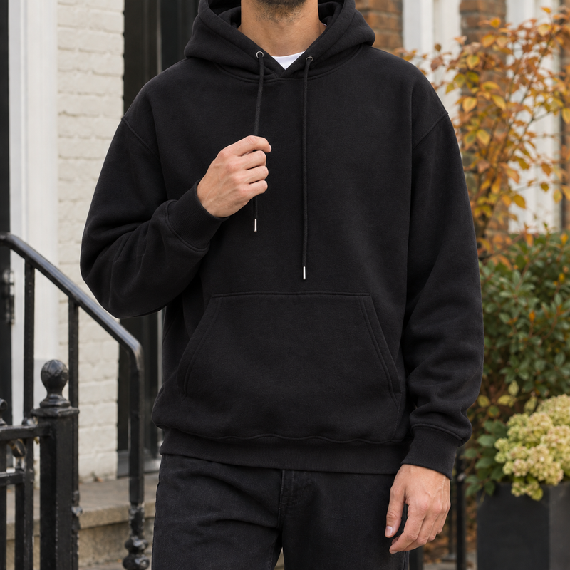 Marcel Relaxed Hoodie - Black