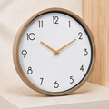 Black Inner Frame Wood Grain Clock