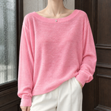 Clarisse-Marie Boatneck Top - Peach Pink
