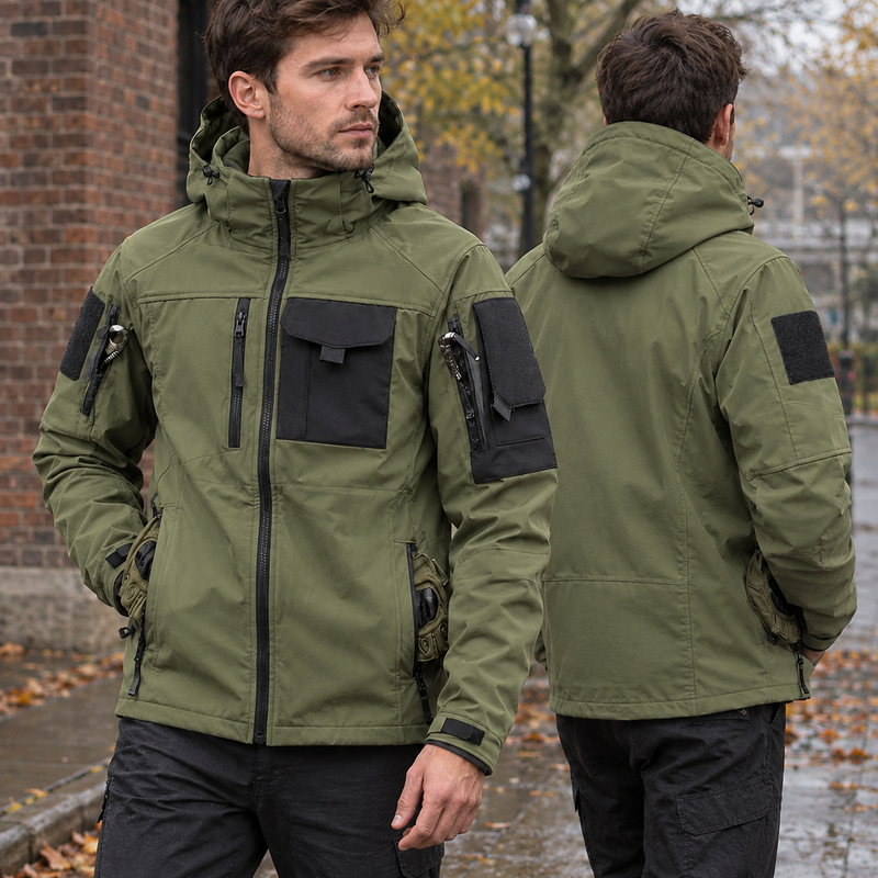 Marco Utility Hooded Jacket - Army Green