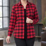 Stephanie Relaxed Plaid Shirt - Red Check
