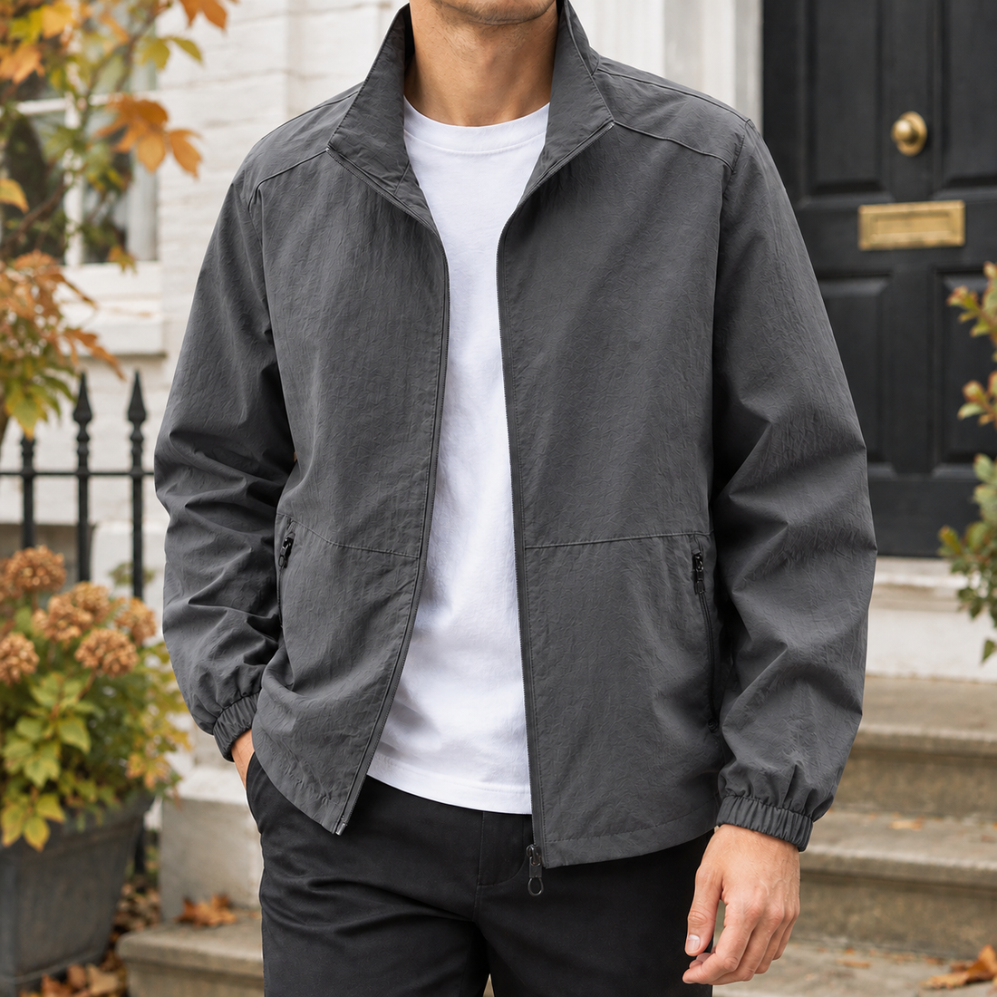 Sterling Stand Collar Jacket - Dark Gray