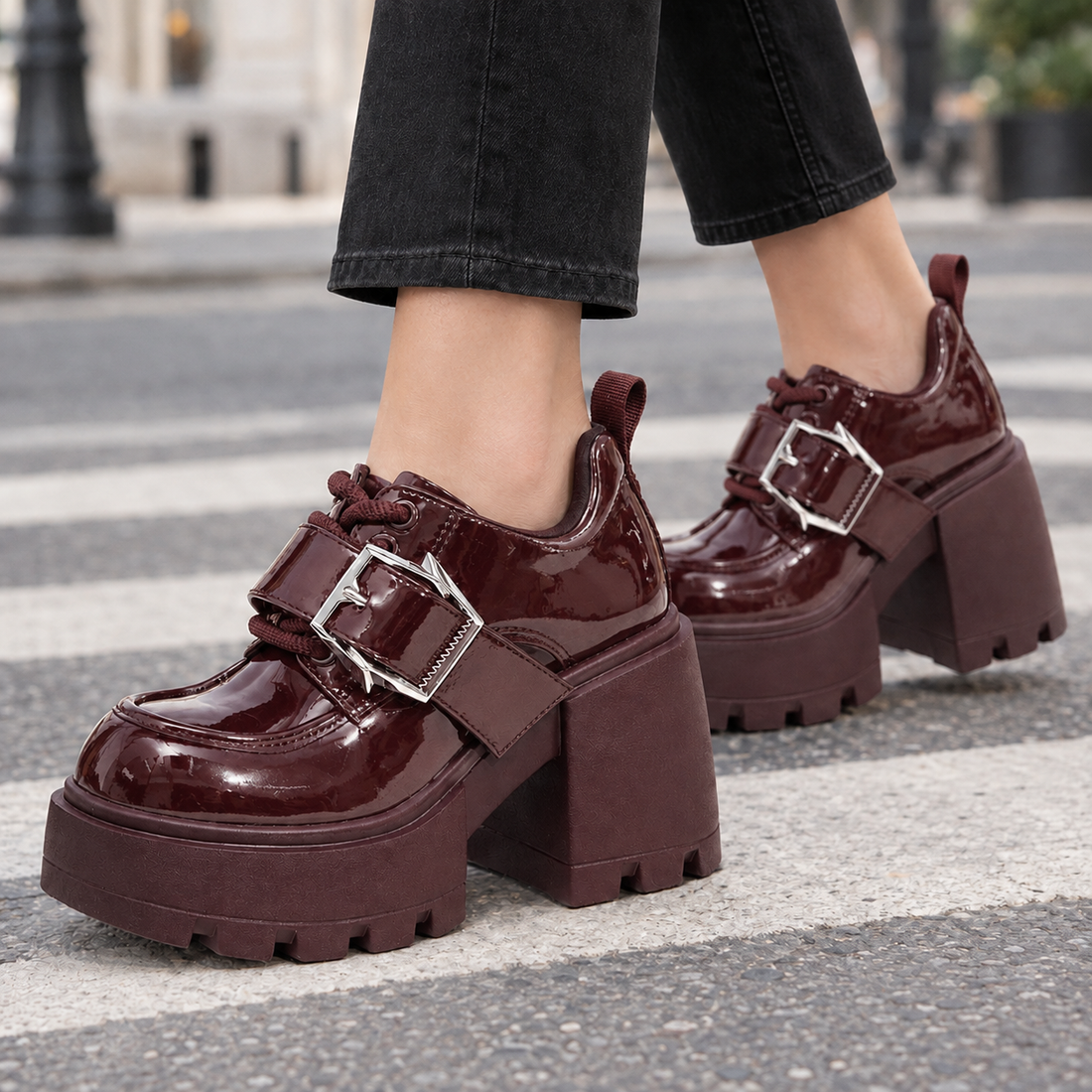Crivelli Platform Heels - Wine Red