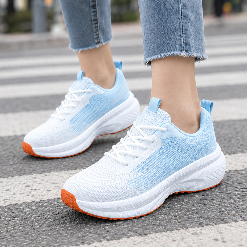 Rusconi Lace-Up Sneakers - White Blue