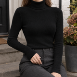Adeline-Jade Ribbed Turtleneck - Black