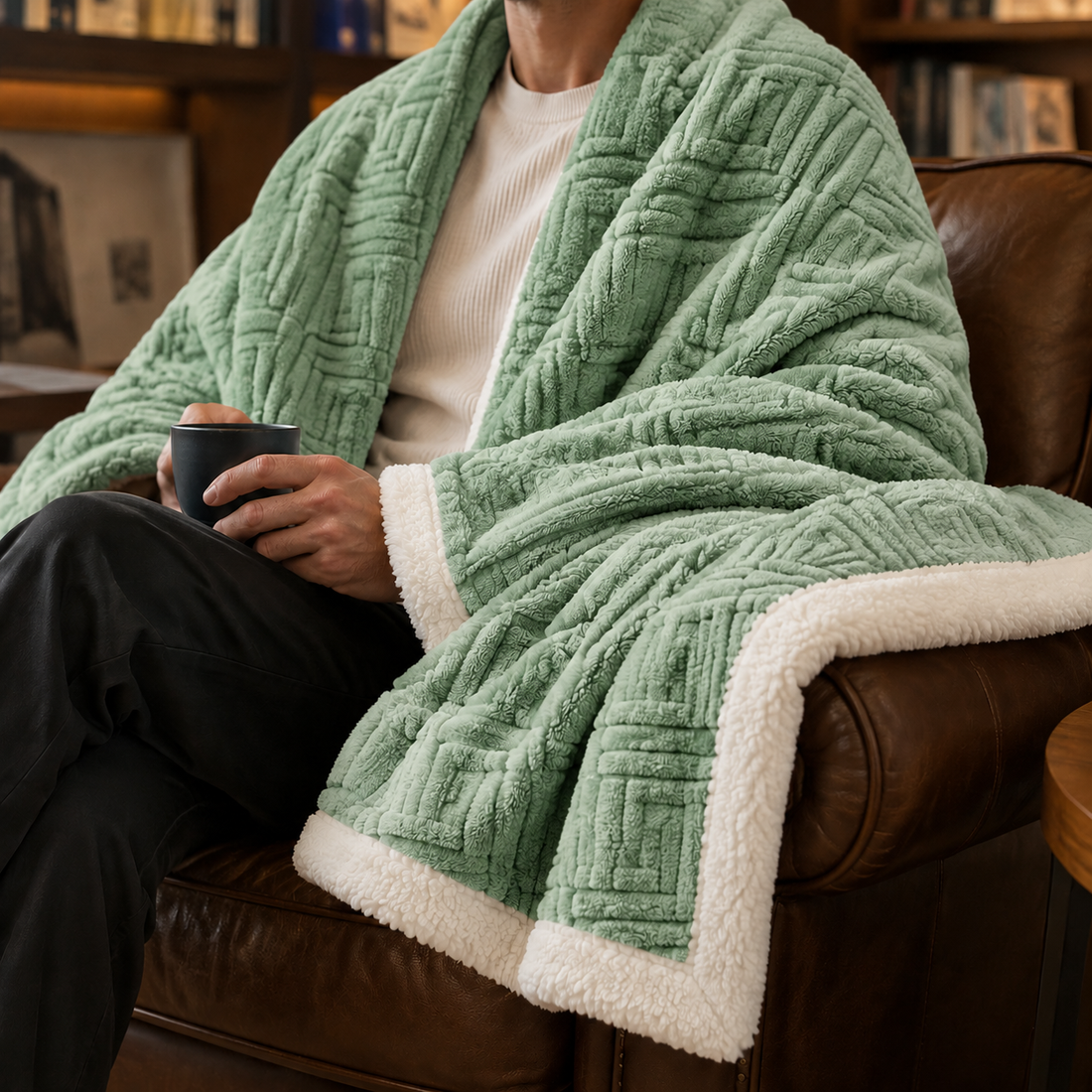 Yewdale Jacquard Throw - Aoki Green
