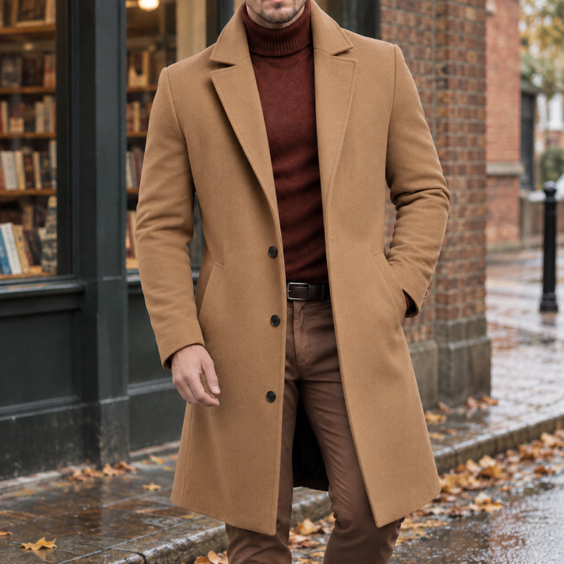 Carter Tailored Overcoat - Khaki