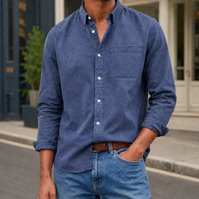 Dario Relaxed Shirt - Dark Blue