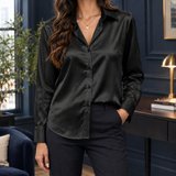 Lisandra Satin Shirt - Black