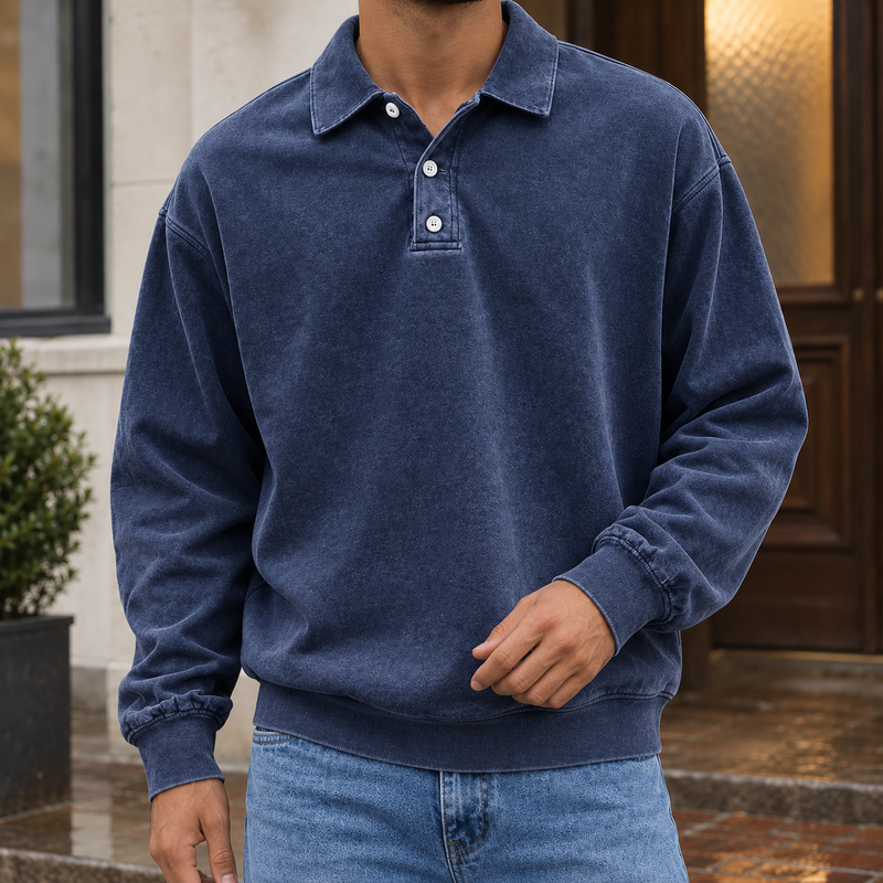 Oliver Relaxed Polo - Navy Blue