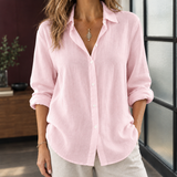 Mallory-Grace Linen Blend Shirt - Pink