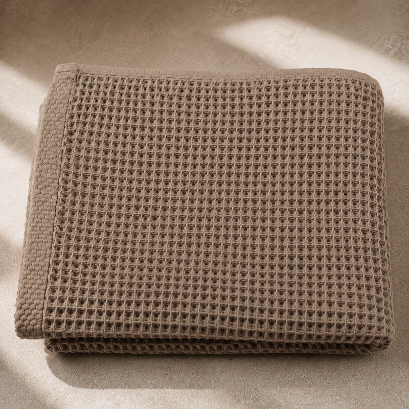 Larkspur Waffle Towel - Brown
