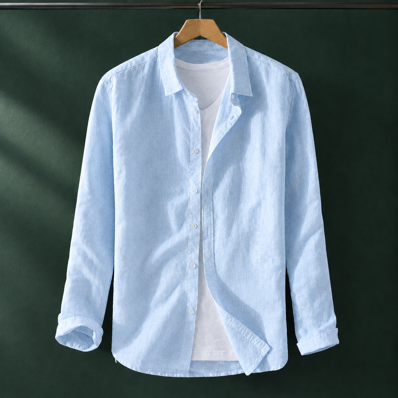 Albin Linen Shirt - Light Blue