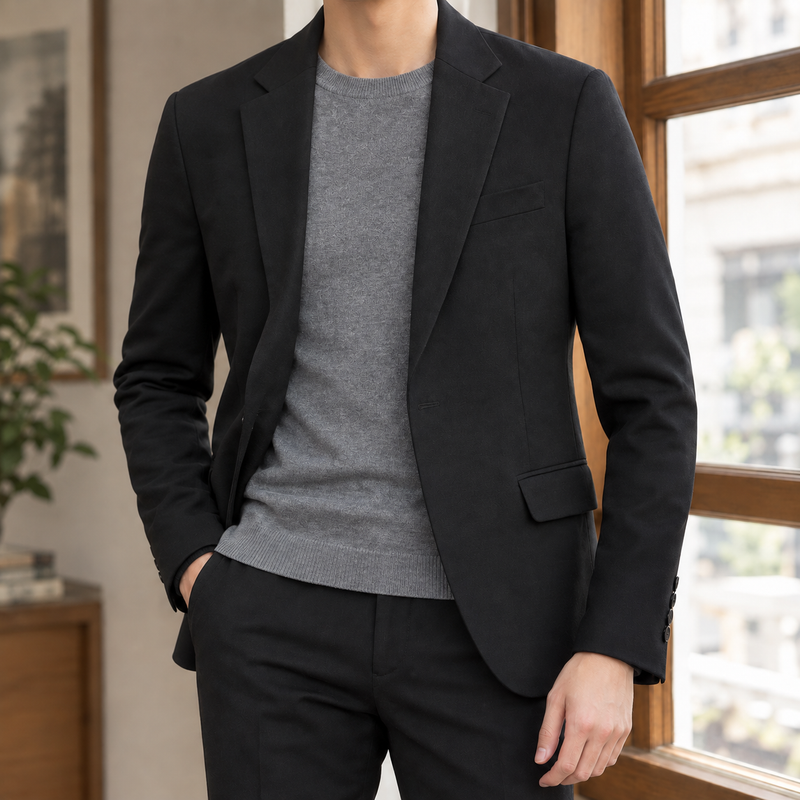 Ancel Slim Fit Blazer - Black White