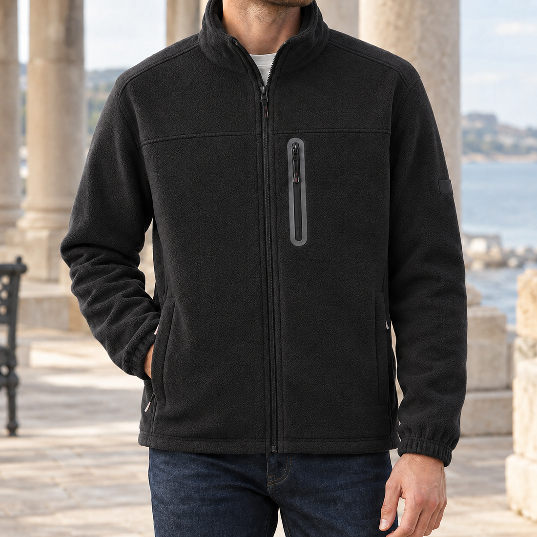 Wyatt Stand Collar Jacket - Black