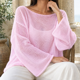 Ilaria-Rae Boat Neck Top - Pink