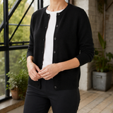 Annabel-Jane Buttoned Cardigan - Black