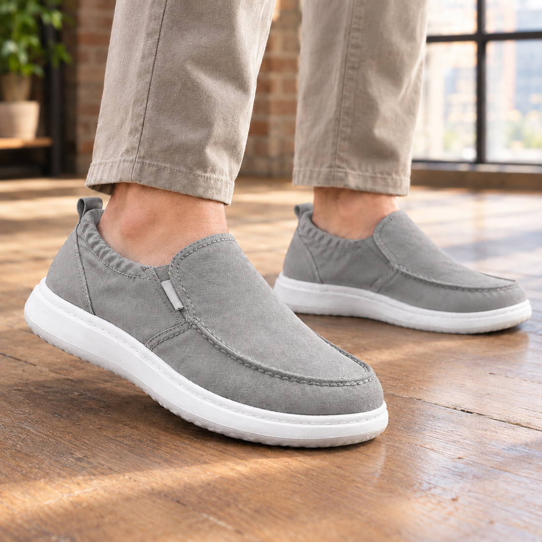 Ferrero Slip-On Loafers - Gray