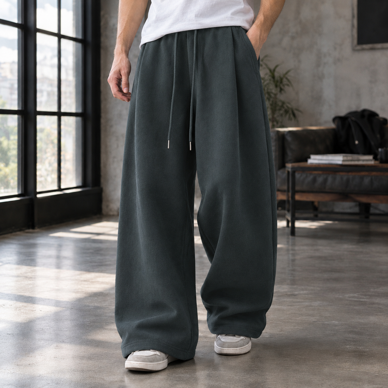Caleb Wide Leg Pants - Dark Gray