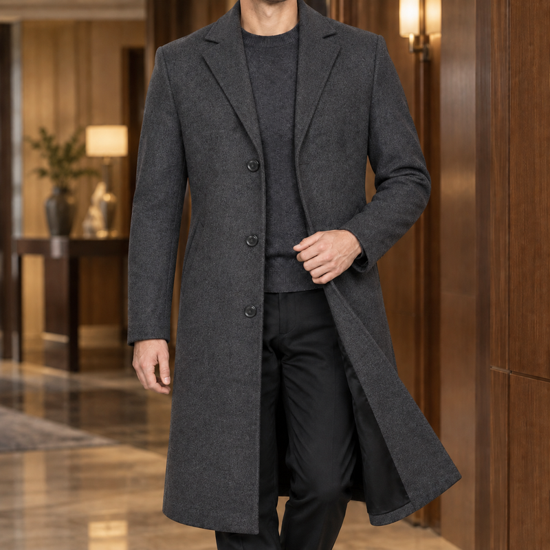 Austin Tailored Overcoat - Dark Gray