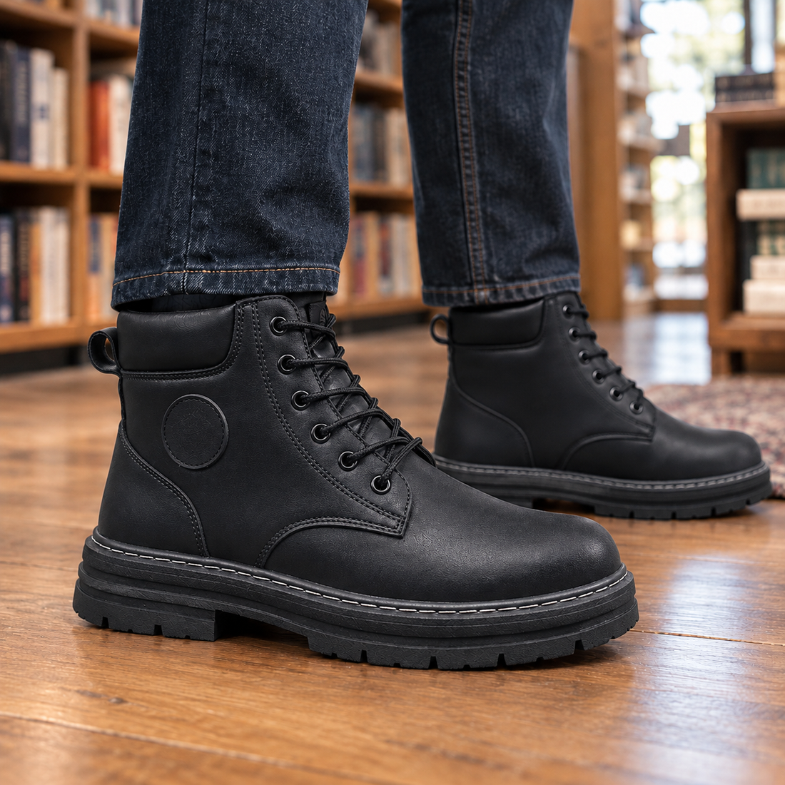 Bernardi-Arezzo Lace-Up Boots - Black
