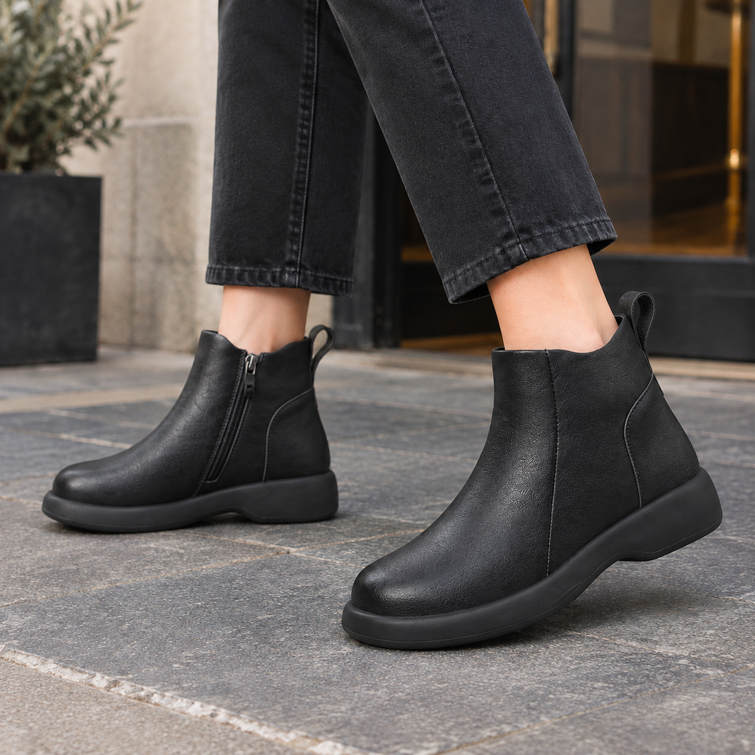 Mazzanti Leather Ankle Boots - Black