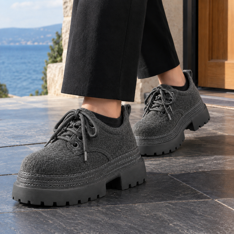 Olivieri-Vita Suede Platform Shoes - Dark Gray
