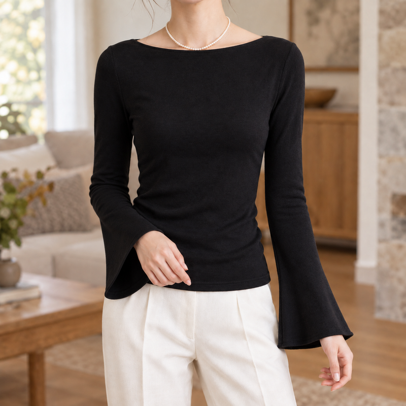 Annalise-Jane Boatneck Top - Black