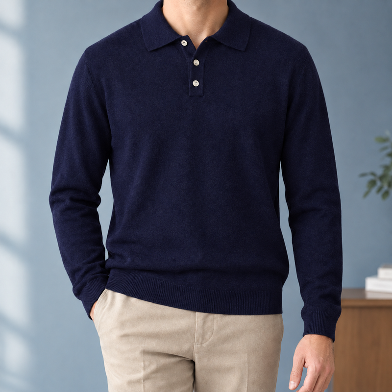 Hudson Collared Polo - Navy