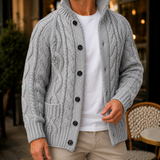Caius Cable Knit Sweater - Gray