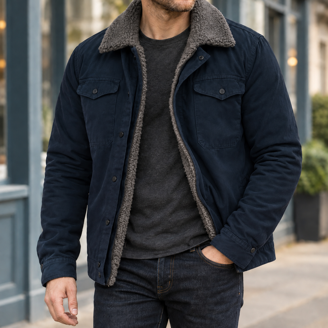 Caleb Western Jacket - Navy
