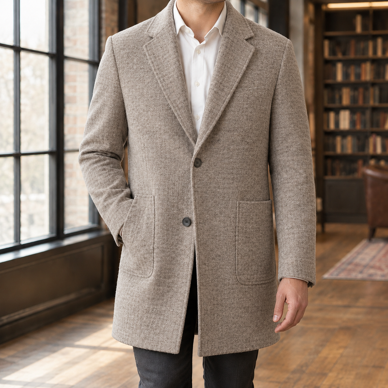Dario Wool Coat - Khaki