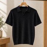 Caleb Openwork Polo - Black